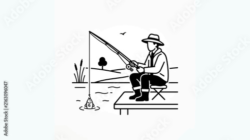 Person fishing from a dock on a sunny day with a catch