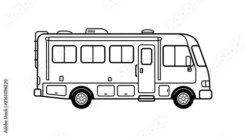 Recreational vehicle motorhome illustration for travel and adventure