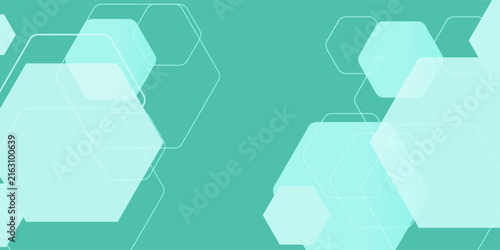 Mint green hexagon pattern background looks like honeycomb vector illustration modern graphic lighting effect.