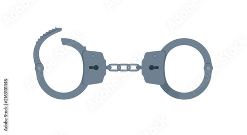 Bild auf Leinwand Handcuffs A Flat Vector Illustration On A White Background
