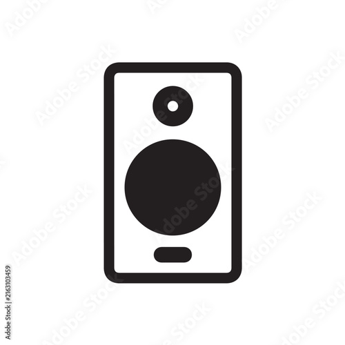 Studio monitor speaker vector icon for sound mixing, mastering, and music production setup