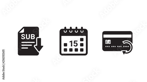 Subscription billing calendar and recurring payment vector illustration