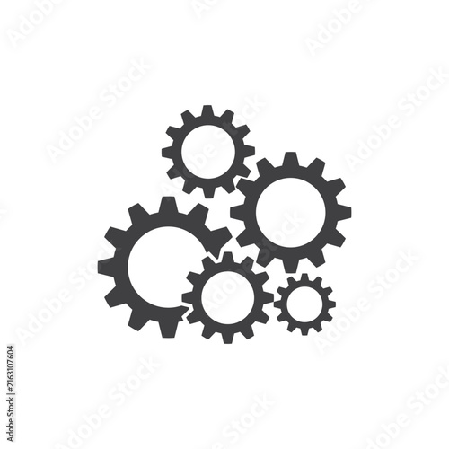 Gear illustration logo icon vector flat design template