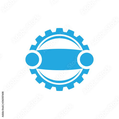 Gear illustration logo icon vector flat design template