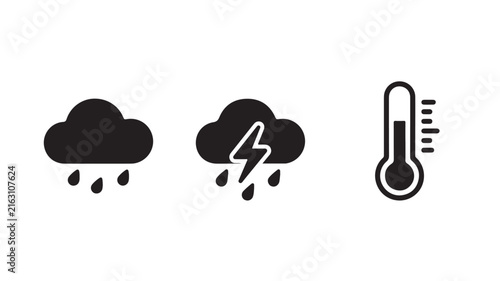 Weather monitoring icon set on background featuring meteorology forecasting and climate tracking symbols