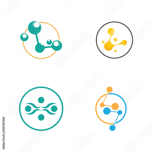 Molecule logo illustration vector template