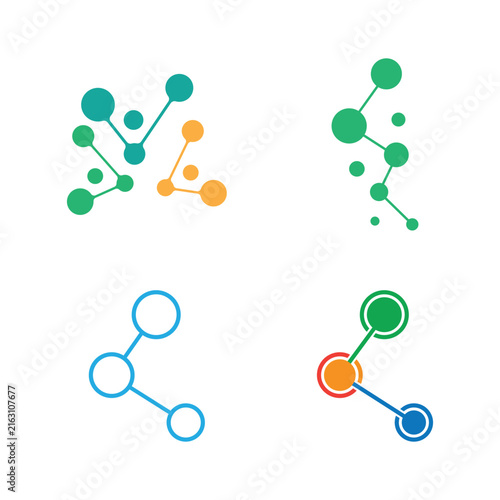 Molecule logo illustration vector template