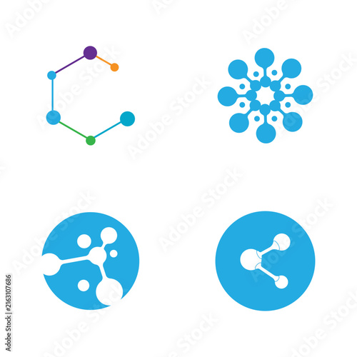Molecule logo illustration vector template