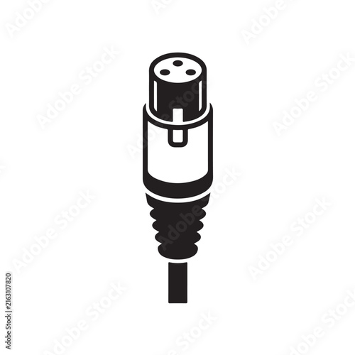 Professional XLR cable plug vector illustration for audio equipment and music production