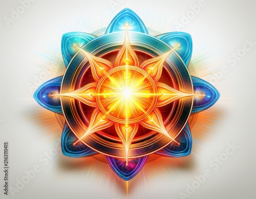 glowing energy multiplier symbol isolated on white background