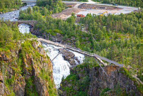 Vøringsfossen Waterfall and Viewing Walkway in Eidfjord, Norway