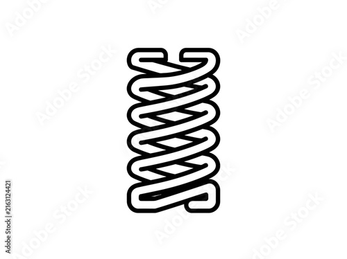 Industrial coil spring simple outline icon symbol mechanical element