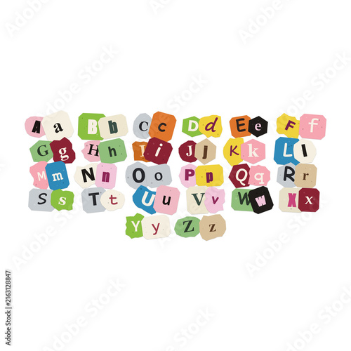 Colorful alphabet letters with numbers for kids learning