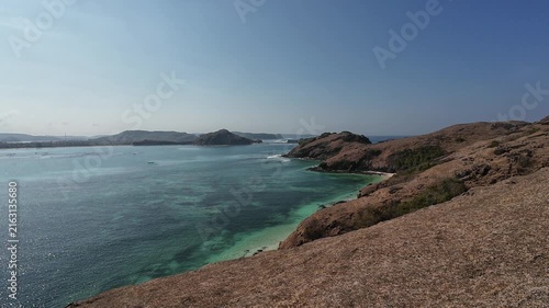 Breathtaking panoramic view from Bukit Merese Hill, Kuta Beach, Central Lombok, NTB, Indonesia. 