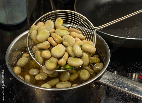 Konstfotografi Broad beans or fava beans closeup