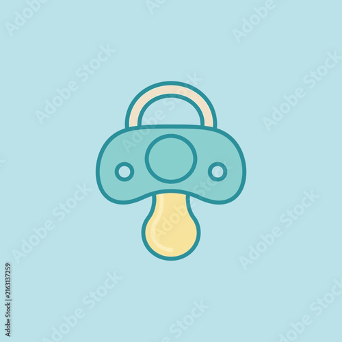 Minimalist Pastel Baby Pacifier Icon for Newborn Care and Parenting Essentials Design Graphic