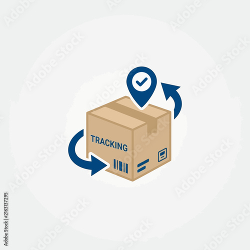Logistics and Order Shipment Tracking Icon Representing Package Delivery Status Update and Return Process