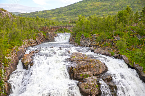 Bjoreio River Above Vøringsfossen Waterfall in Eidfjord, Norway