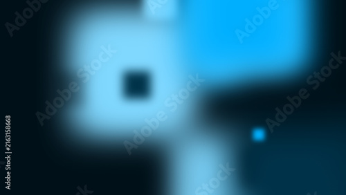 Abstract blue light background with soft glowing squares and digital bokeh effects.
