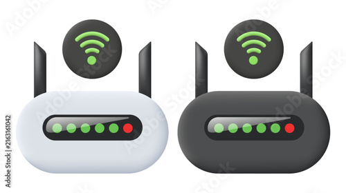 Router cartoon icon. Vector 3d hand-drawn clip art.