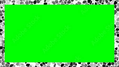 Mosaic Stone Pattern Frame with Green Screen Chroma Key Area