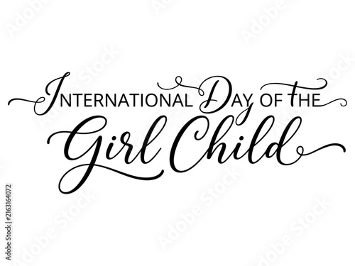 International day of the girl child calligraphy text