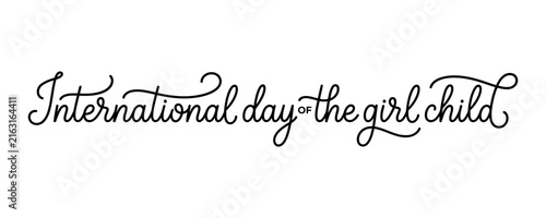 International day of the girl child calligraphy lettering