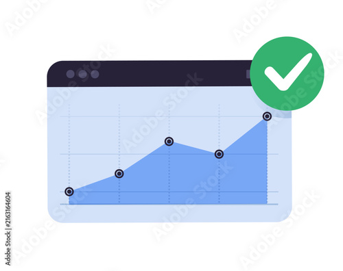 Statistic graph icon represents investment growth and business goals, a minimal vector solution for finance, banking