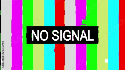Analog Intentional Distortion, Color Bars Data Glitches No Signal Television Screen Error 4K