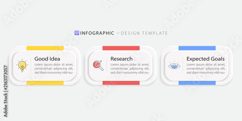 Business infographic template. 3 Step timeline journey. Process diagram, 3 options on white background, Infograph elements vector illustration.