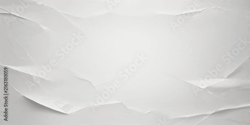 White Crumpled Paper Texture Background with Wrinkled Creased Surface for Vintage Grunge Design and Blank Page Backdrop