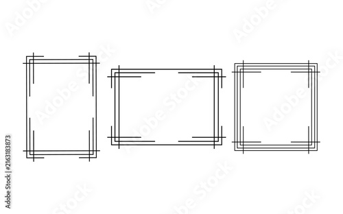 Drawing Style Square Frames Vector Illustration.