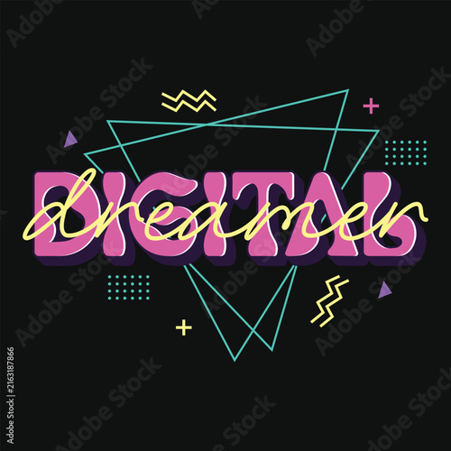 Фотография Digital dreamer 80s 90s nostalgia synthwave memphis grunge classic retro vintage