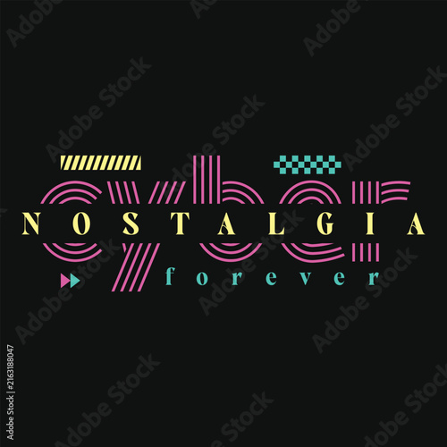 Cyber nostalgia forever 80s 90s nostalgia synthwave memphis grunge classic retro vintage tshirt design
