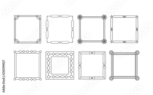 Drawing Style Square Frames Vector Illustration.