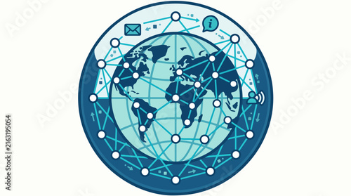 Global Network Earth Map Connection.