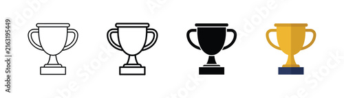 Cuadro en lienzo Trophy cup icon vector representing victory, achievement, championship, award, c