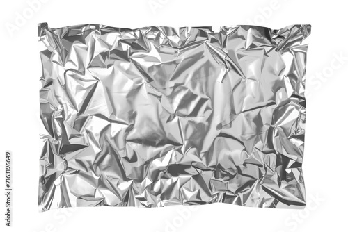 Fototapeta Wrinkled Silver Foil Rectangle Texture