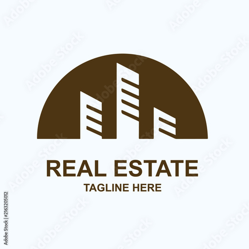 Modern Real Estate Building Company Logo Icon Symbol Vector Design for Business, Technology, Web, Architecture, and Construction Branding