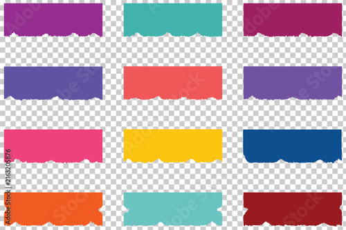 Colorful Ripped Paper Edge Banners Vector Set