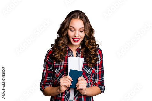 Картината върху платно Portrait of her she nice cute winsome attractive lovely charming pretty cheerful