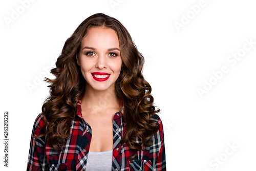 Фотография Close-up portrait of nice cute sweet adorable attractive charming pretty winsome