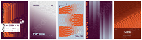 Abstract geometric vector swiss art bundle with sharp kinetic shift grid and brutalist halftone ornament, Geometric distortion patterns with linear gradient transition effect, Mix colorful poster 2