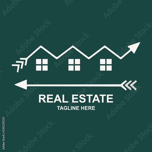 Modern Real Estate House and Building Logo Design with Roof, Window, Home and Property Icons for Architecture, Construction, Housing, Business and Estate Branding
