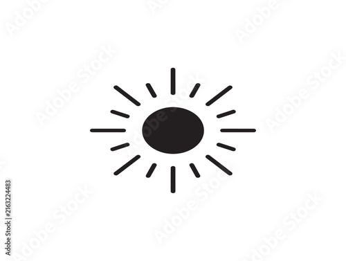 Sun icon vector. Minimalist weather symbol for interface design.