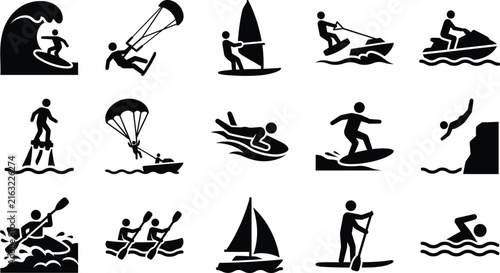 Foto Set of water sports icons