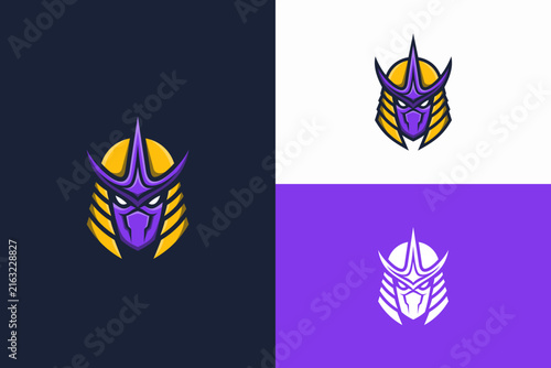 Samurai mask warrior helmet emblem