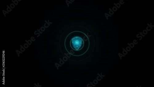 Digital Shield Icon Animation Security Protection Technology Privacy Blue Glow