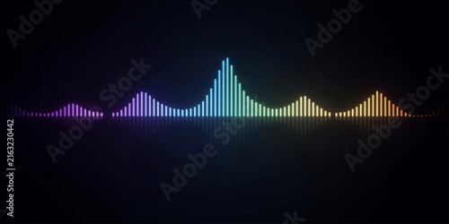 Futuristic Blue Sound Waves on a Tropical Beach and Island, Digital Vector Background with Curved Lines for Technology, Web Banner, Wallpaper and Business Design