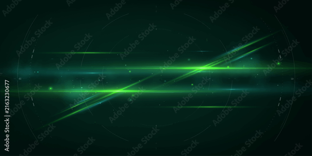 Fototapeta premium Abstract Blue Rays and Glowing Wave Pattern with Fractal Lines, Digital Technology Energy and Motion Background Wallpaper Illustration